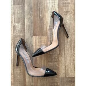 Manolo Blahnik Black and Clear Heels